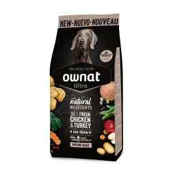 OWNAT ULTRA Medium Adult Dog – Croquettes poulet frais pour chien adulte race moyenne