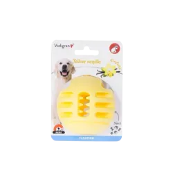 Jouet chien TPR balle jaune vanille 8cm