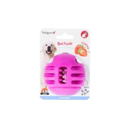 Jouet chien TPR balle rouge fraise 8cm