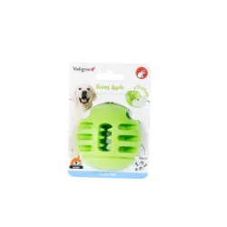 Jouet chien TPR balle verte pomme 8cm